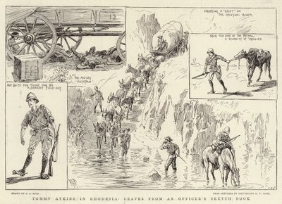 Tommy Atkins en Rodesia, hojas del cuaderno de bocetos de un oficial de Alexander Stuart Boyd